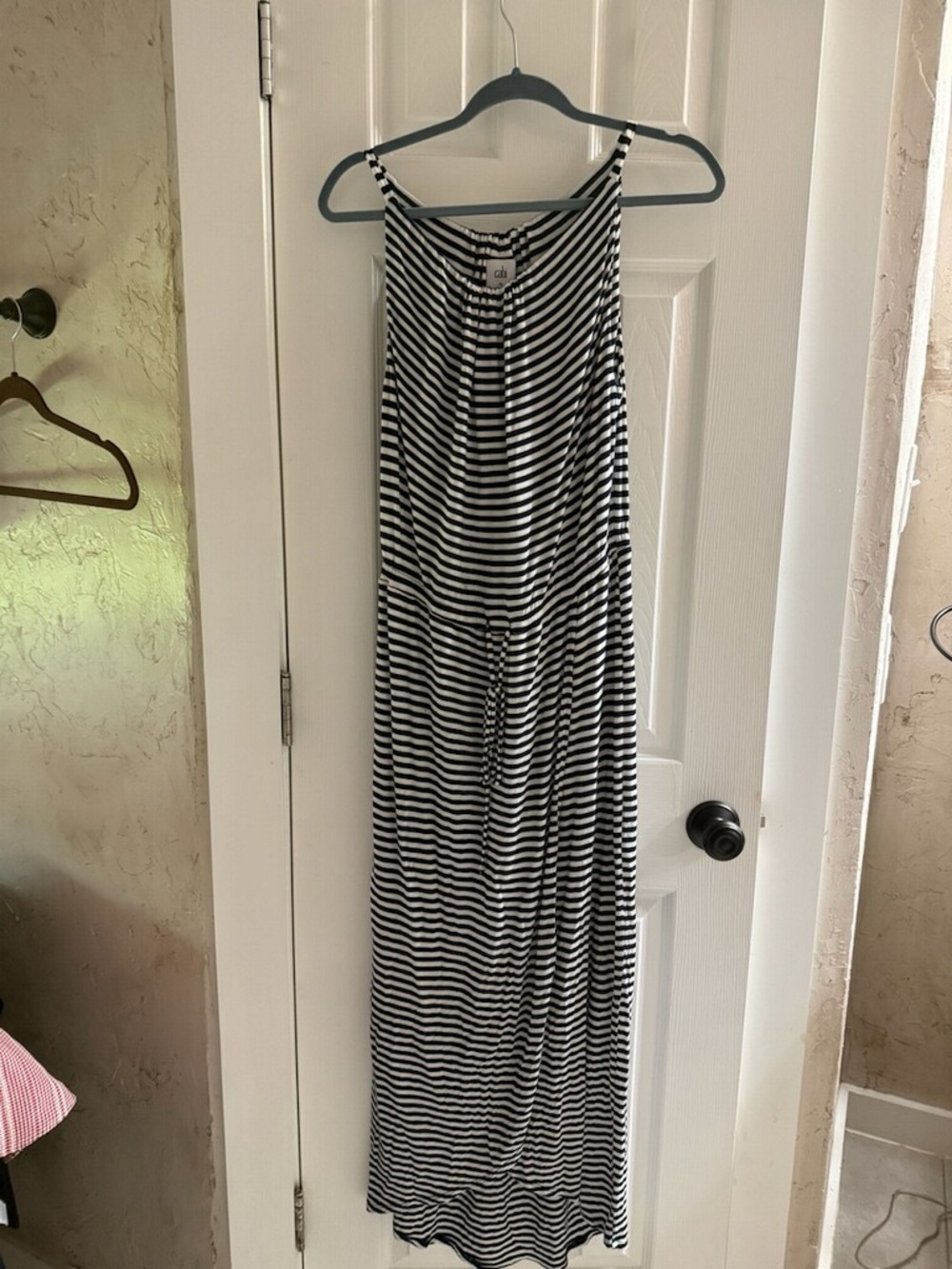 CAbi Navy and White Striped Dress #5105